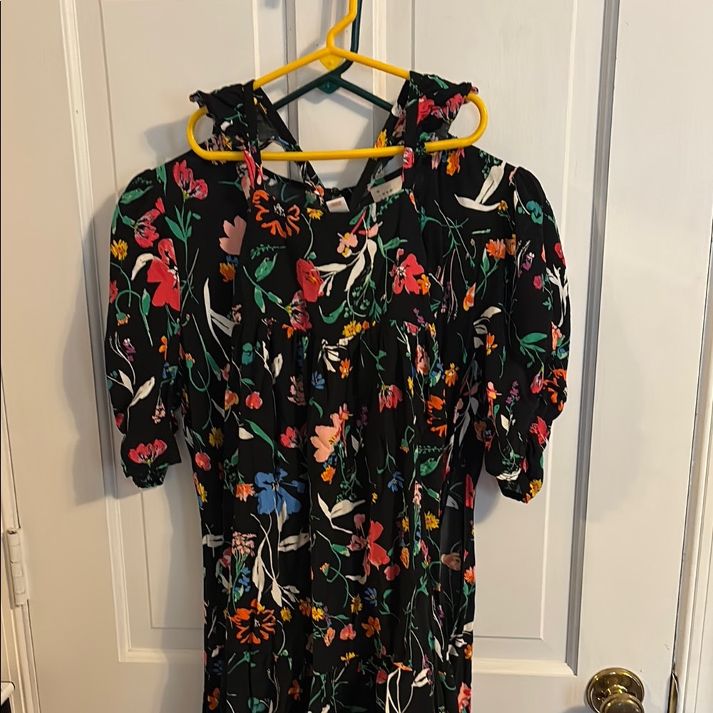 a new day Black Floral Midi Dress with Multicolor Blooms mommy and me